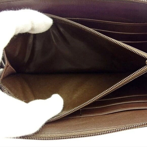 BURBERRY Round Zipper Wallet Leather Auth Used - Picture 7 of 7